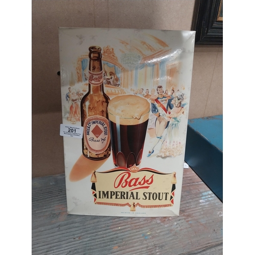 201 - Bass Imperial Stout celluloid advertising showcard. {32 cm H x 31 cm W}.