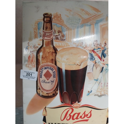 201 - Bass Imperial Stout celluloid advertising showcard. {32 cm H x 31 cm W}.