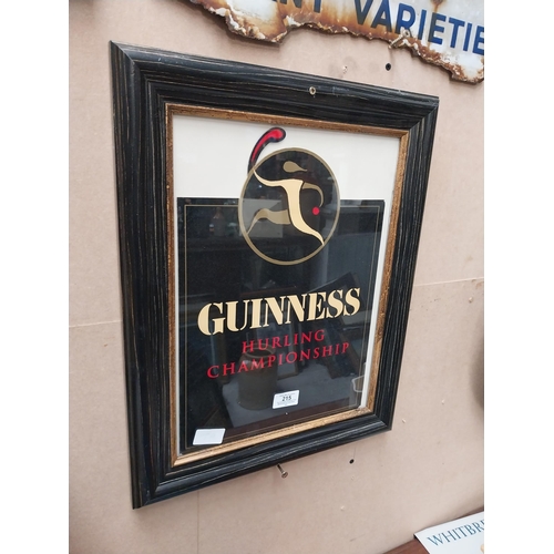 215 - Framed Guinness Hurling Championship showcard. {50 cm H x 40 cm W}.