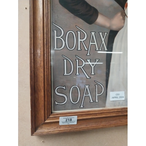 218 - Framed Borax Soap None of Your Blarney advertising showcard. {65 cm H x 50 cm W}.