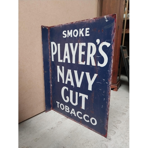 221 - Smoke Player's Navy Cut Tobacco/Smoke Player's Navy Cut Cigarettes double sided metal advertising si... 