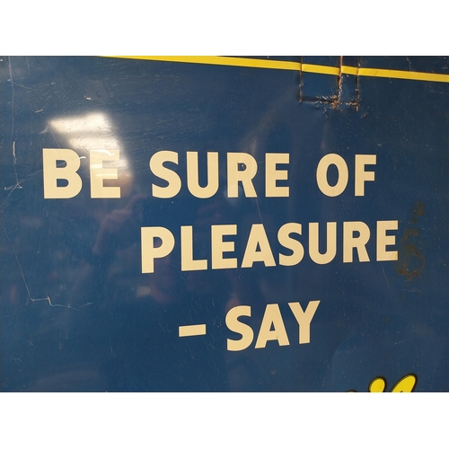 225 - Original Be Sure Of Pleasure Say Player's Please tin advertising sign some damage. {87 cm H x 61 cm ... 