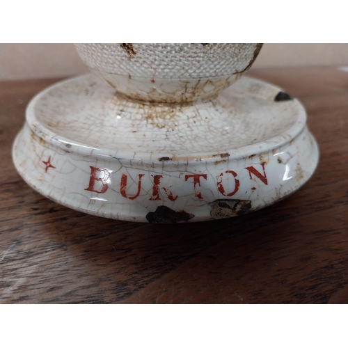 24 - Charrington's Ale Burton on Trent ceramic advertising match strike. {9 cm H x 13 cm Dia.}