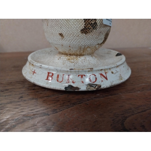 24 - Charrington's Ale Burton on Trent ceramic advertising match strike. {9 cm H x 13 cm Dia.}