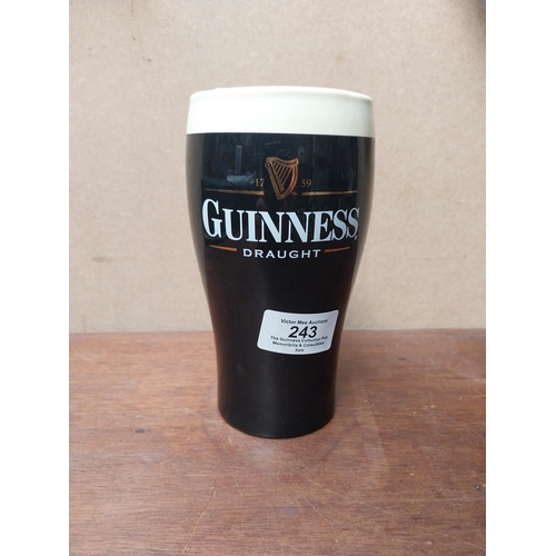 243 - Ceramic money box in form of pint of Guinness Beer Money. {16 cm H x 8 cm Dia.}. PART OF THE DAVID H... 