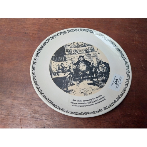 244 - Sam Weller Wade Pottery Guinness plate. {21 cm Dia.}. PART OF THE DAVID HUGHES COLLECTION.