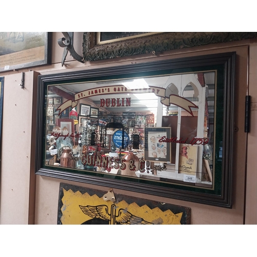 249 - Guinness St James Gate Brewery Dublin framed advertising mirror. {45 cm H x 81 cm W}.