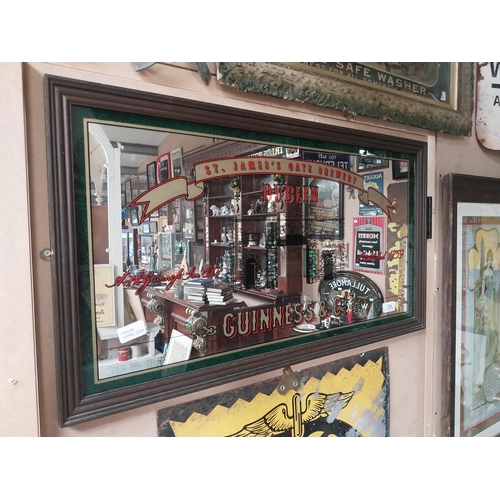 249 - Guinness St James Gate Brewery Dublin framed advertising mirror. {45 cm H x 81 cm W}.