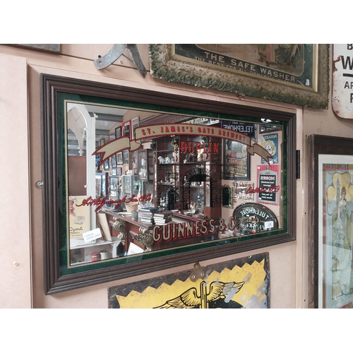 249 - Guinness St James Gate Brewery Dublin framed advertising mirror. {45 cm H x 81 cm W}.