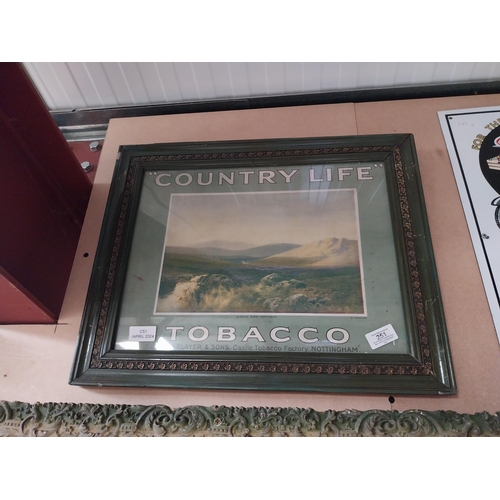 251 - Framed original Country Life showcard. {40 cm H x 37 cm W].