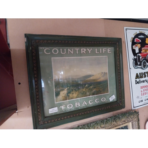 251 - Framed original Country Life showcard. {40 cm H x 37 cm W].