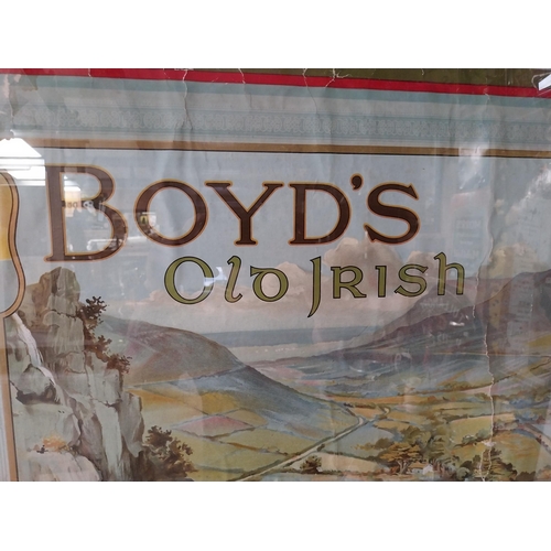 254 - Original Boyd's of Belfast Old Irish Whisky framed showcard. {86 cm H x 108 cm W}