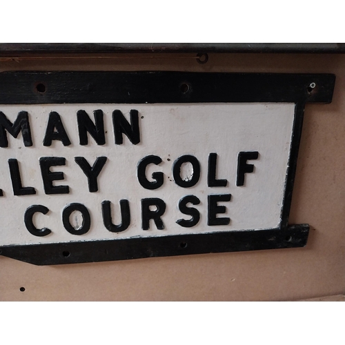 255 - Golf Chumann Pine Valley alloy sign. {94 cm H x 30 cm W}