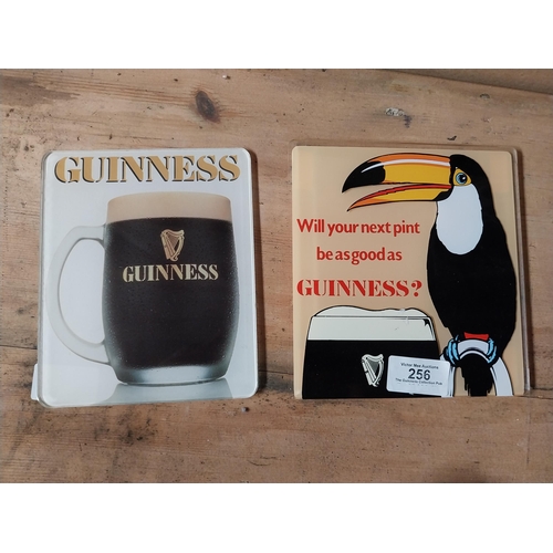 256 - Will your next pint be a Guinness and Guinness Perspex advertising signs. {16 cm H x 15 cm W}. PART ... 