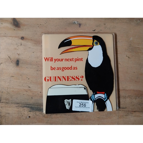 256 - Will your next pint be a Guinness and Guinness Perspex advertising signs. {16 cm H x 15 cm W}. PART ... 