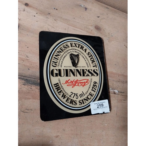 259 - Guinness Extra Stout Perspex stick on advert. {15 cm H x 13 cm W}. PART OF THE DAVID HUGHES COLLECTI... 