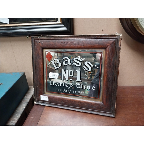 264 - Framed Bass No 1 Barley Wine advertising mirror. {29 cm H x 34 cm W}.