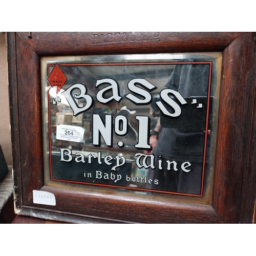 264 - Framed Bass No 1 Barley Wine advertising mirror. {29 cm H x 34 cm W}.