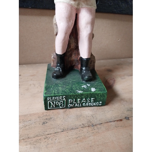 267 - Resin footballer figure Player's No 6 advertisement. {28 cm H x 10 cm W x 10 cm D}.