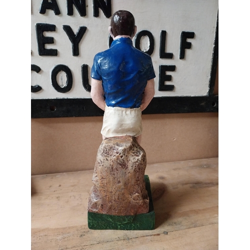 267 - Resin footballer figure Player's No 6 advertisement. {28 cm H x 10 cm W x 10 cm D}.