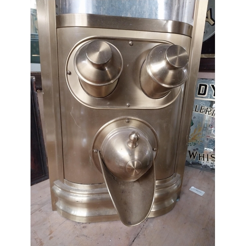 268 - Early 20th C. Otto Kind brass coffee dispenser. {80 cm H x 32 cm W}.