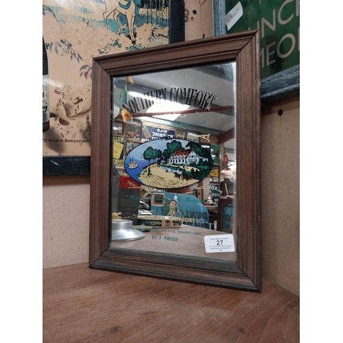 27 - Framed 1970's Southern Comfort advertising mirror. {33 cm H x 25 cm W}.