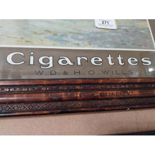 271 - Wild Woodbine cigarettes framed pictorial advertising show card {59 cm H x 47 cm W}.