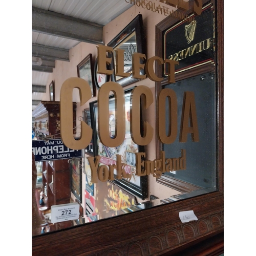 272 - Framed Rowntree's Elect Cocoa advertising sign. {68 cm H x 53 cm W}.