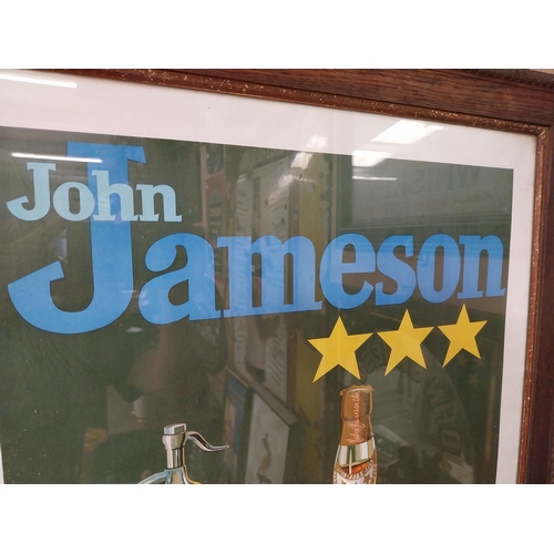 274 - Original John Jameson advertising showcard mounted in oak frame {87 cm H x 62 cm W}.