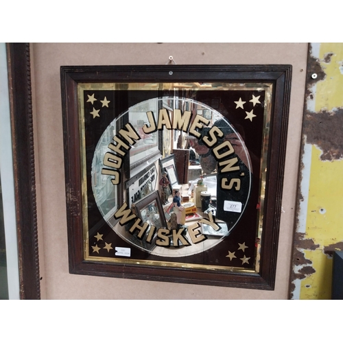 277 - Framed John Jameson Irish Whiskey advertising mirror. {50 cm H x 50 cm W}.