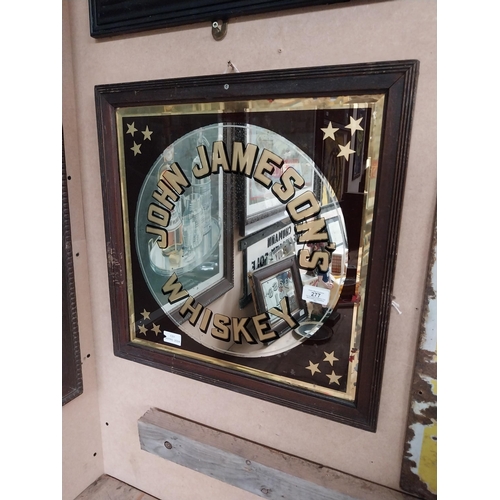 277 - Framed John Jameson Irish Whiskey advertising mirror. {50 cm H x 50 cm W}.