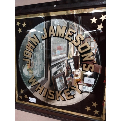 277 - Framed John Jameson Irish Whiskey advertising mirror. {50 cm H x 50 cm W}.