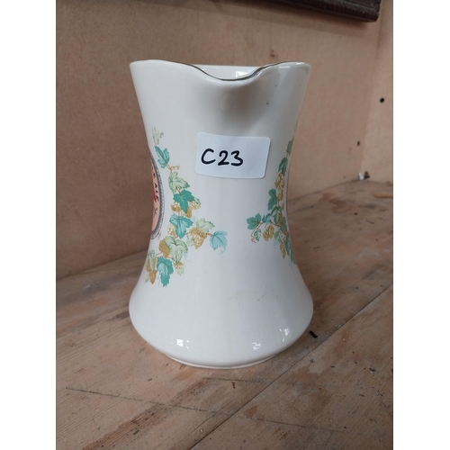 280 - Bass and Co Pale Ale Wade ceramic water Jug. {17 cm H x 13 cm Dia.}.