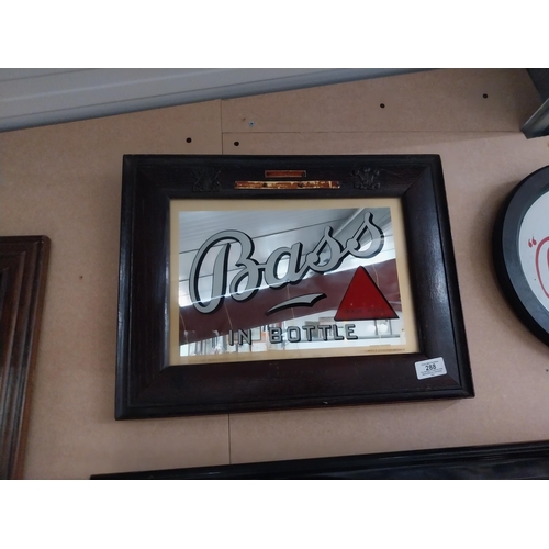 288 - Bass in Bottle original framed advertising mirror. ( 34 cm H x 44 cm W).