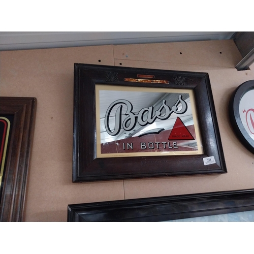 288 - Bass in Bottle original framed advertising mirror. ( 34 cm H x 44 cm W).