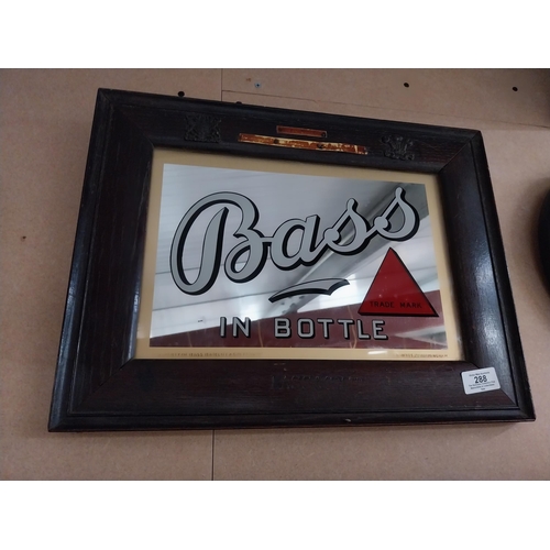 288 - Bass in Bottle original framed advertising mirror. ( 34 cm H x 44 cm W).