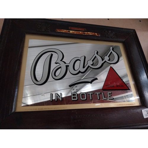 288 - Bass in Bottle original framed advertising mirror. ( 34 cm H x 44 cm W).