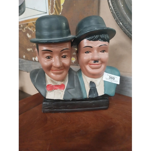 300 - Laurel and Hardy composition figure. {20 cm H x 20 cm W x 8 cm D}.