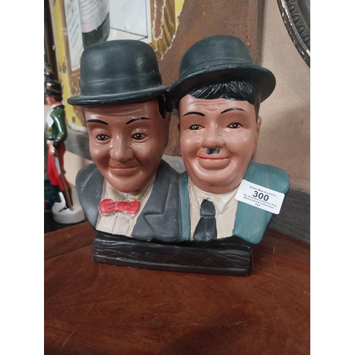 300 - Laurel and Hardy composition figure. {20 cm H x 20 cm W x 8 cm D}.