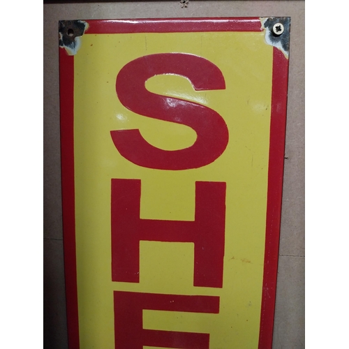 31 - Shell enamel advertising sign. {61 cm H x 20 cm D}.