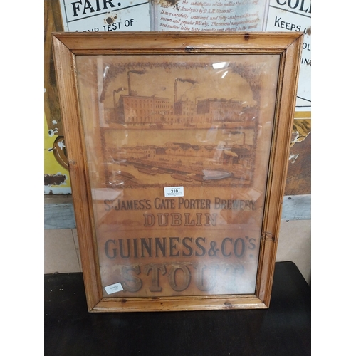 310 - Framed Guinness Stout St James's Gate Dublin advertising print. {56 cm H x 41 cm D}.