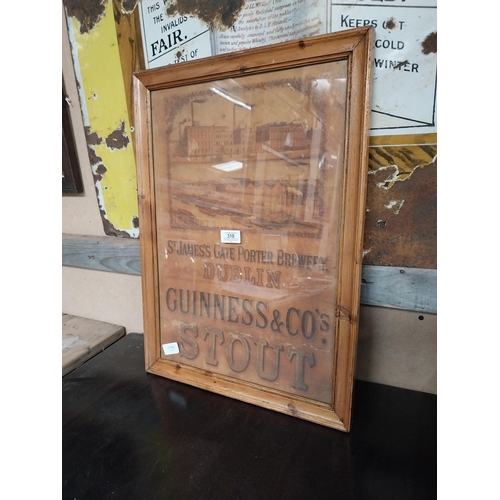 310 - Framed Guinness Stout St James's Gate Dublin advertising print. {56 cm H x 41 cm D}.