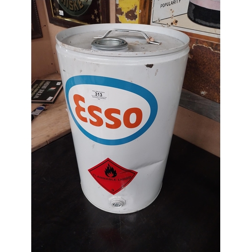 313 - 1960's Esso five gallon oil drum. {47 cm H x 28 cm W}.