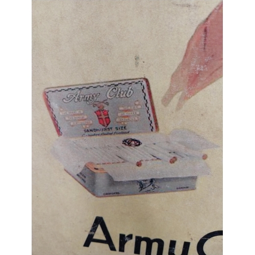 314 - Army Club Cigarettes Cavanders Ltd cardboard showcard. {40 cm H x 29 cm W}.