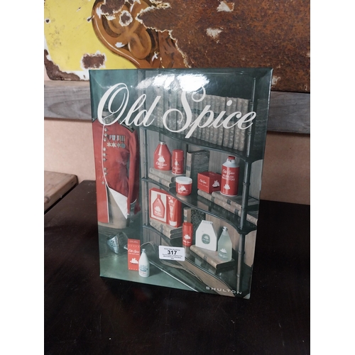 317 - 1960's Old Spice celluloid advertising showcard. {30 cm H x 33 cm W}.