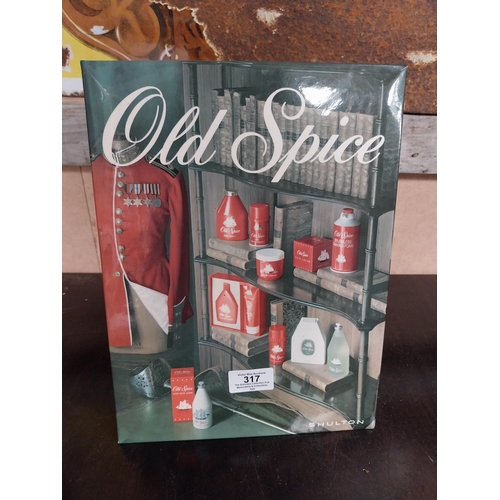 317 - 1960's Old Spice celluloid advertising showcard. {30 cm H x 33 cm W}.