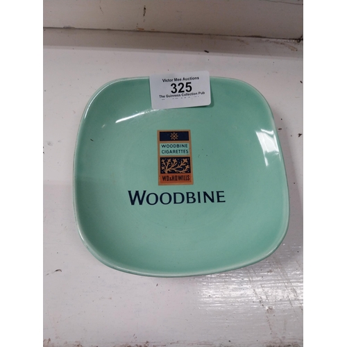 325 - Woodbine ashtray {12 cm W x 12 cm D} and Craven A Doulton ashtray {12 cm W x 13 cm D}