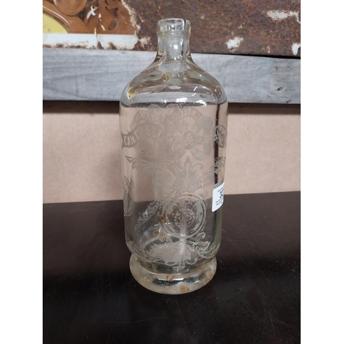 327 - Cantrell and Cochrane glass soda siphon. {24 cm H x 9 cm Dia.} and Premier Vinola Soap box {4 cm h x... 