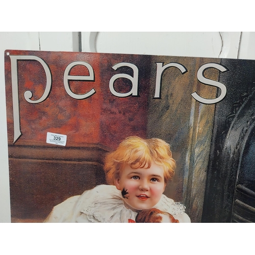 329 - Pears Soap tinplate advertising sign. {70 cm H x 50 cm W}.