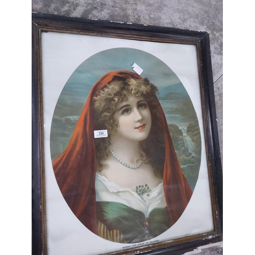 330 - Framed original Norah The Pride of Kildare advertising print. {72 cm H x 59 cm W}.